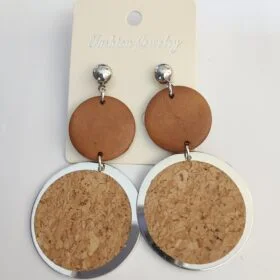 Pendientes de corcho plateado